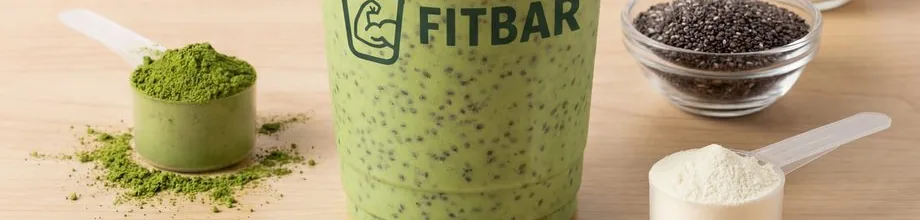 Matcha, chía y proteína: ingredientes de un batido Fitbar